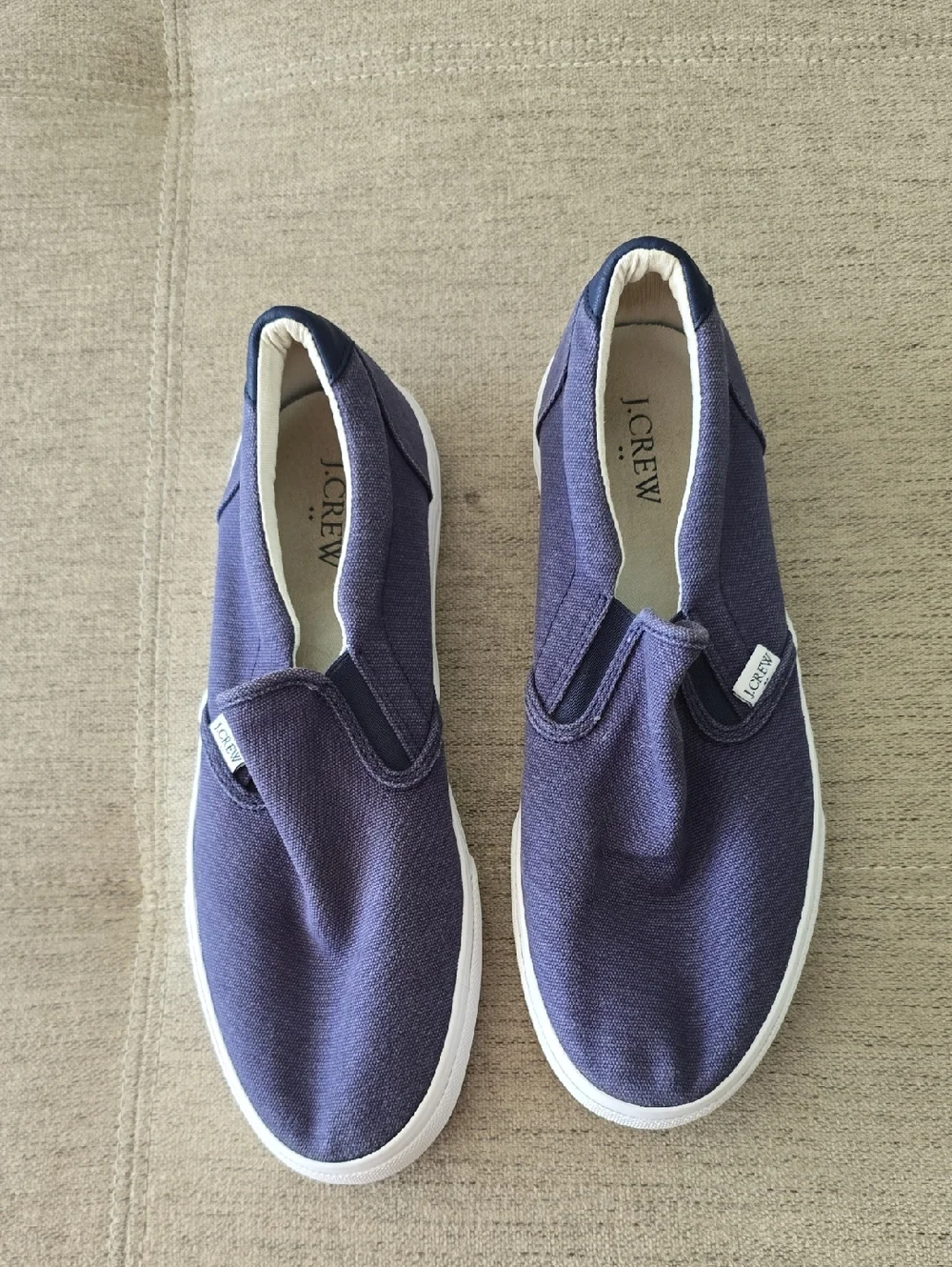 J.Crew Navy Slip-On Canvas Sneakers Sz 10 - Picture 1 of 9